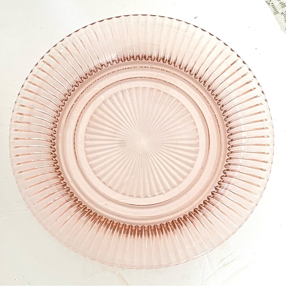 ANCHOR HOCKING QUEEN MARY PINK DEPRESSION GLASS 9 7/8” VTG